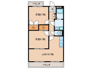 コンフォ－ル南川の物件間取画像